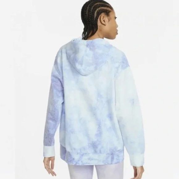 NWT Nike Women's Icon Clash Tie-Dye Oversized Hoodie, Light Racer Blue - Small - Picture 2 of 5